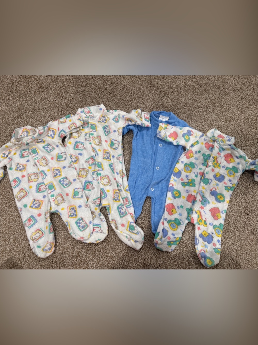 Four Vintage Triplets Babies White Sleeper size Small Newborn